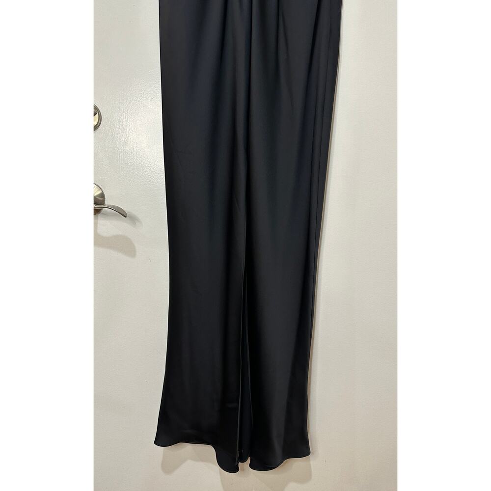 Ramy Brook Quinn Plunge-Neck Gown Dress Black Size 10 NWT Bold Front Slit - Picture 7 of 14